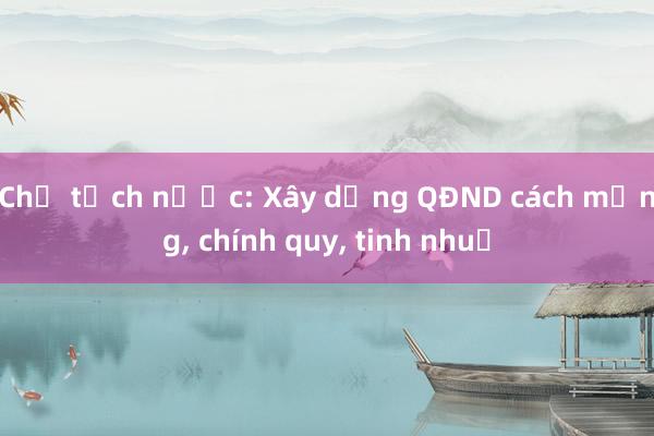 Chủ tịch nước: Xây dựng QĐND cách mạng， chính quy， tinh nhuệ