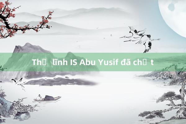 Thủ lĩnh IS Abu Yusif đã chết