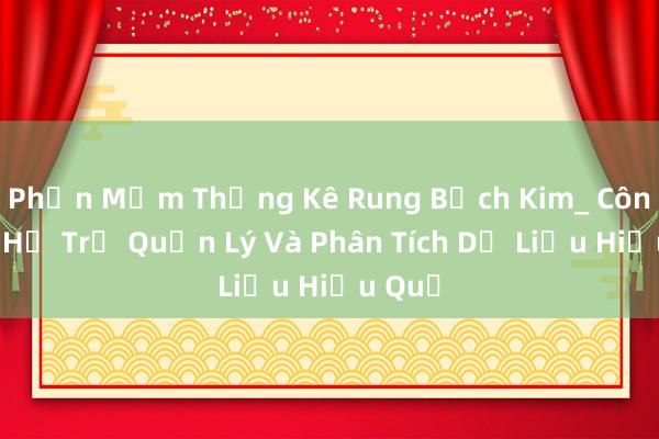 Phần Mềm Thống Kê Rung Bạch Kim_ Công Cụ Hỗ Trợ Quản Lý Và Phân Tích Dữ Liệu Hiệu Quả