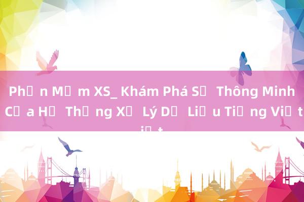 Phần Mềm XS_ Khám Phá Sự Thông Minh Của Hệ Thống Xử Lý Dữ Liệu Tiếng Việt