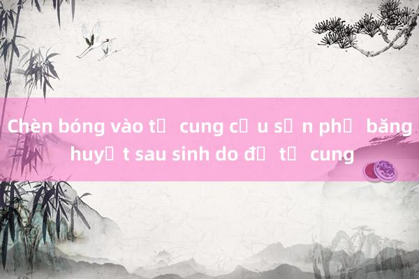 Chèn bóng vào tử cung cứu sản phụ băng huyết sau sinh do đờ tử cung