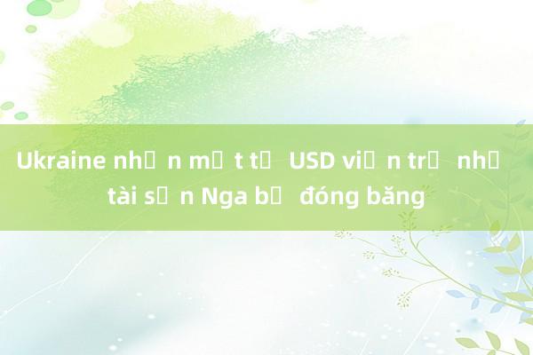 Ukraine nhận một tỷ USD viện trợ nhờ tài sản Nga bị đóng băng