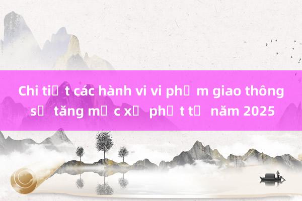 Chi tiết các hành vi vi phạm giao thông sẽ tăng mức xử phạt từ năm 2025