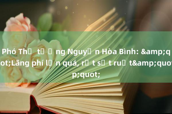 Phó Thủ tướng Nguyễn Hòa Bình: &quot;Lãng phí lớn quá， rất sốt ruột&quot;