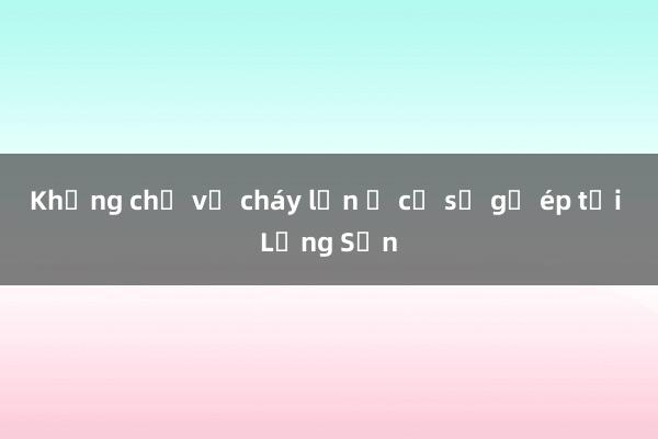 Khống chế vụ cháy lớn ở cơ sơ gỗ ép tại Lạng Sơn